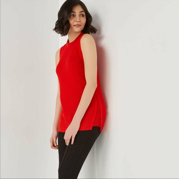 🍁 JOE FRESH Sleeveless Tunic Sweater Split Hem